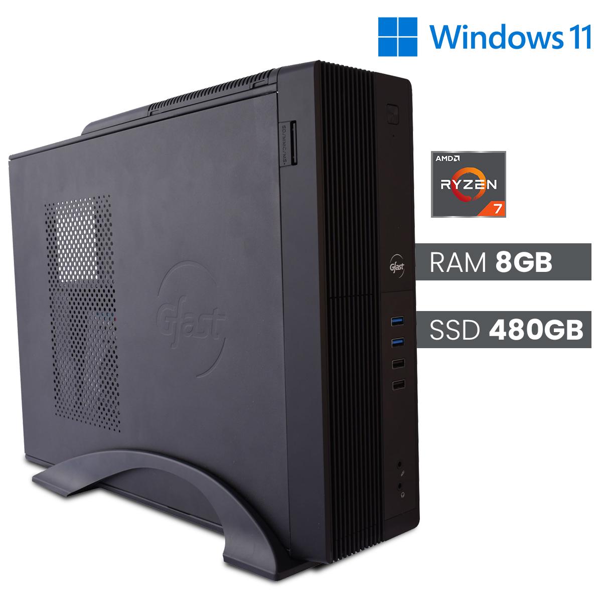 PC Slim Gfast R-757 AMD Ryzen 7 480GB SSD 8GB Ram Windows 11
